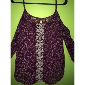 Maroon long sleeve top